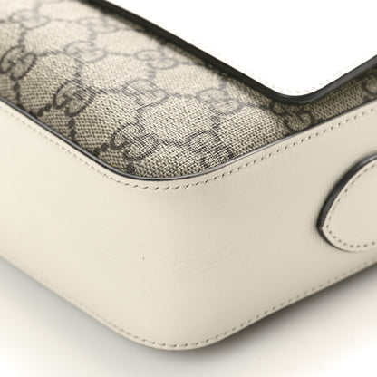 Gucci GG Supreme Monogram Small Horsebit 1955 Shoulder Bag Beige Mystic White 10 of 10