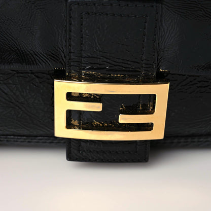 Fendi Vitello Naplak Medium Convertible Baguette Black 9 of 13