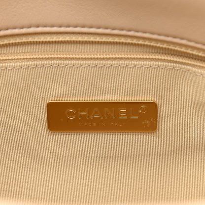 Chanel Lambskin Quilted Large Chanel 19 Flap Beige 6 of 11