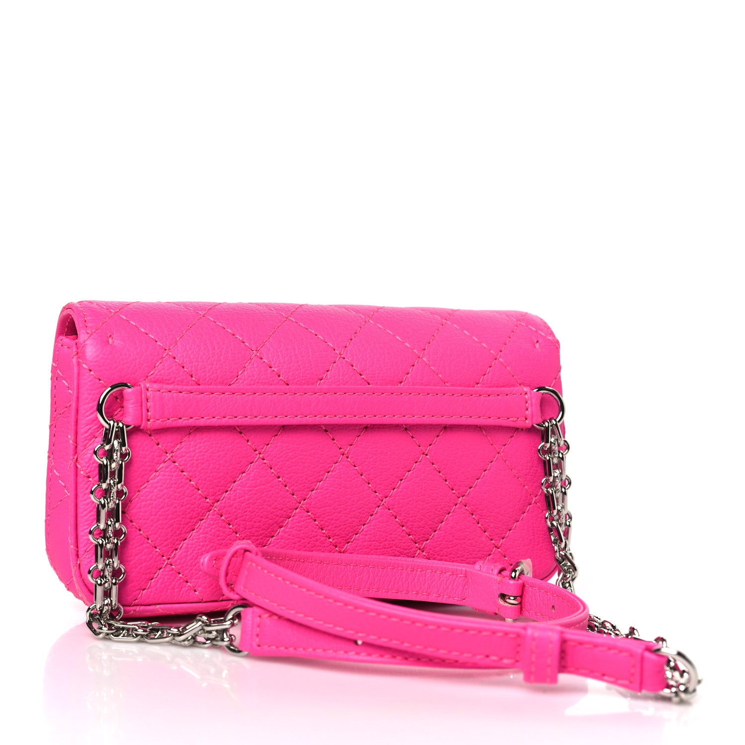Chanel Goatskin Quilted 2.55 Reissue Flap Belt Bag Fluorescent Pink 3 of 9