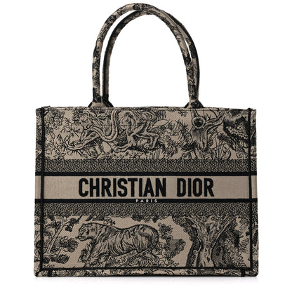 Christian Dior Canvas Embroidered Medium Dioriviera Toile De Jouy Book Tote Black 1 of 9