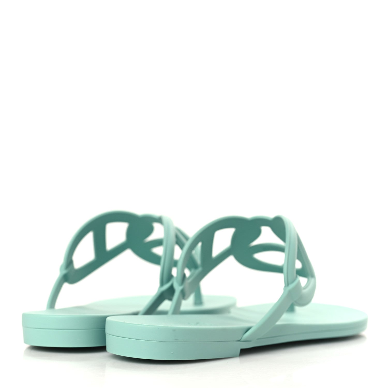 Hermes Rubber Womens Egerie Sandals 36 Vert Embrun 4 of 9