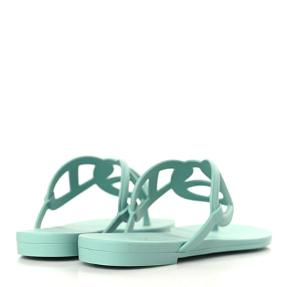 Hermes Rubber Womens Egerie Sandals 36 Vert Embrun 4 of 9