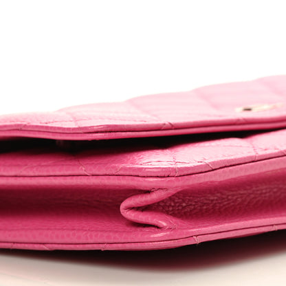 Chanel Caviar Quilted Wallet on Chain WOC Fuchsia 10 of 11