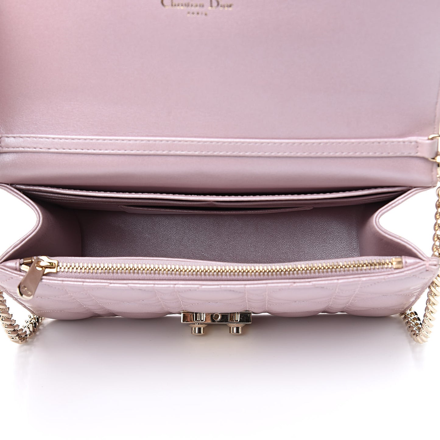 Pearly Lambskin Cannage Miss Dior Promenade Pouch Lotus