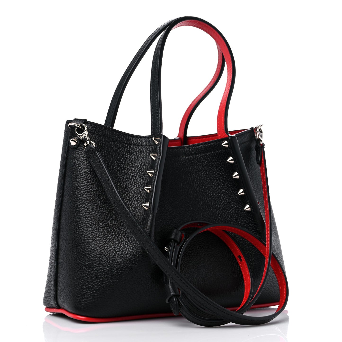 Calfskin Spiked Mini Cabarock Shopper Tote Black