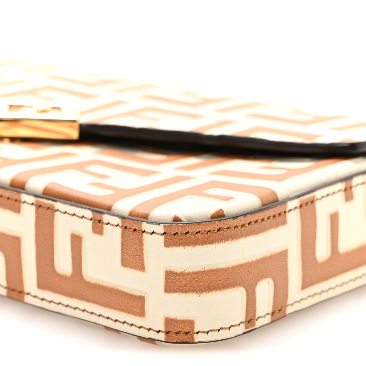 Fendi Calfskin FF Diamonds Wallet On Chain Camellia Caramel 10 of 11