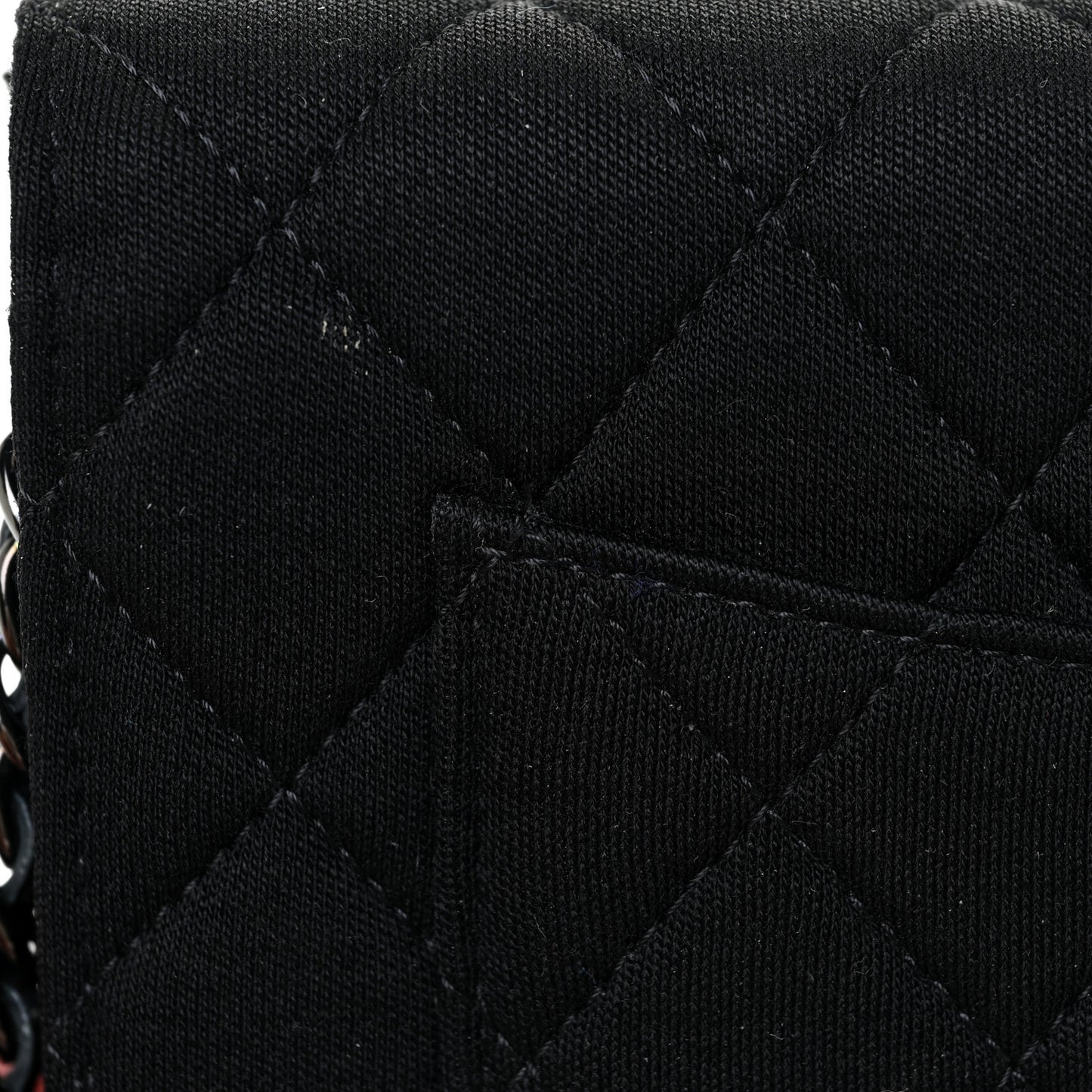 Jersey Quilted Reissue Wallet On Chain WOC Black