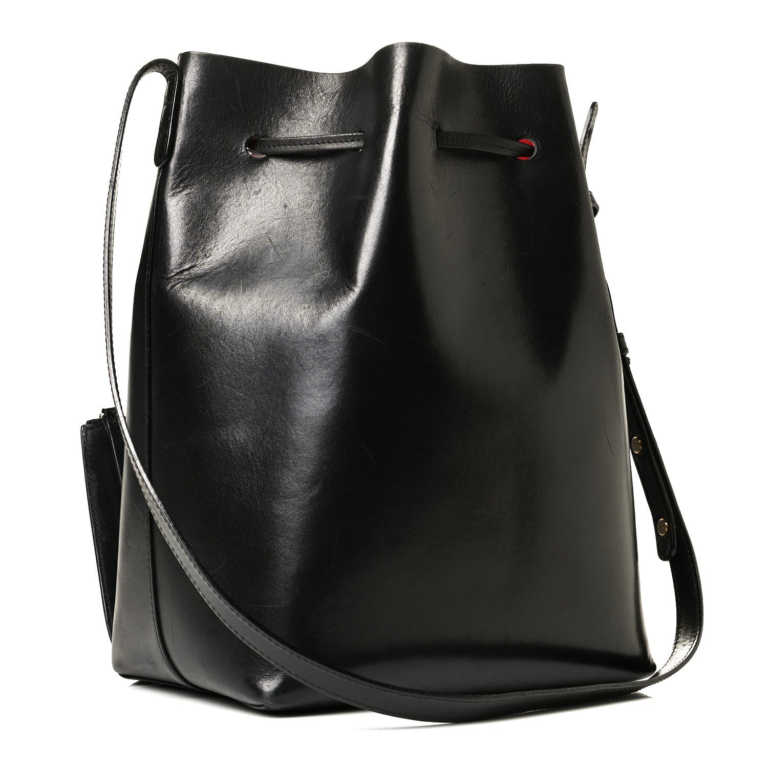 Mansur Gavriel Vegetable Tanned Calfskin Bucket Bag Black Flamma 3 of 10