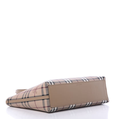 Burberry Haymarket Check Small Reversible Tote Mid Camel 6 of 15