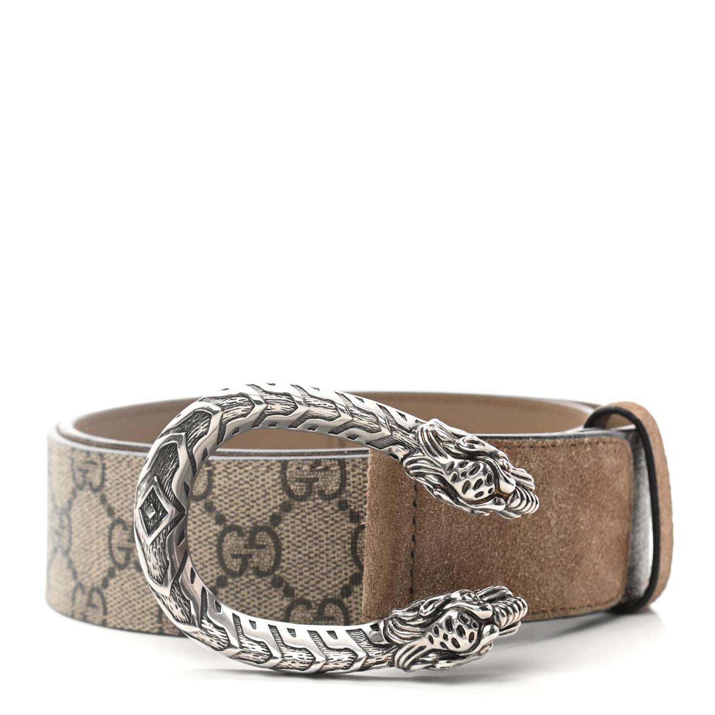 GG Supreme Monogram Suede Dionysus 40mm Belt 75 30 Beige Taupe
