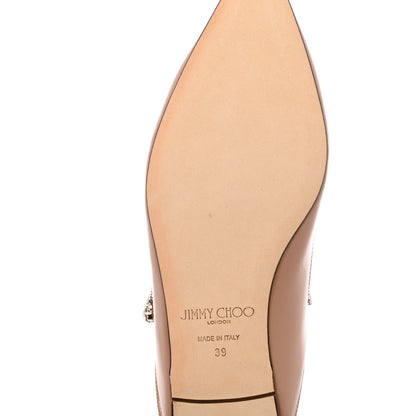 Jimmy Choo Patent Crystal Bing Mule Flats 39 Ballet Pink 8 of 10