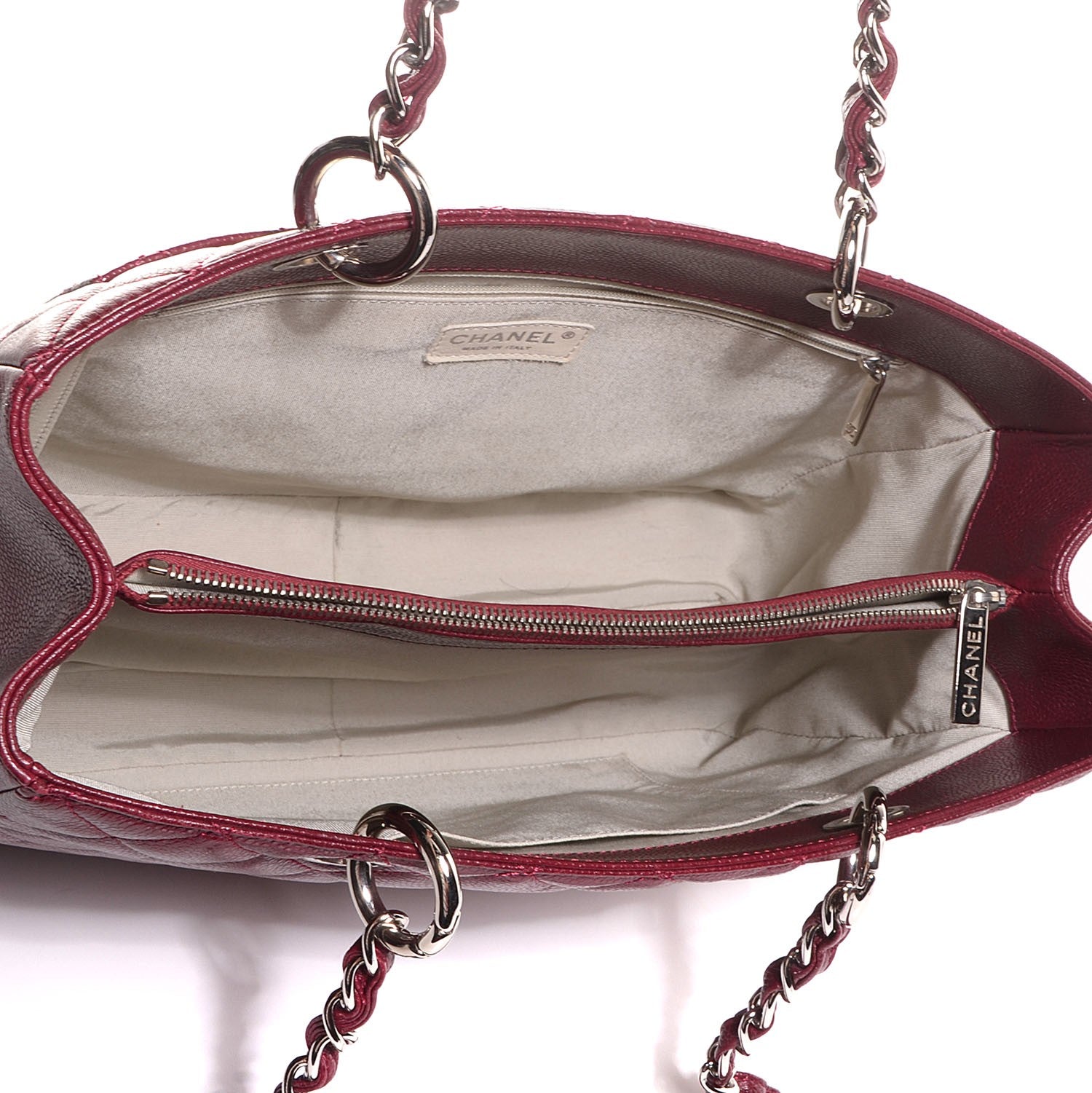 Chanel Caviar Grand Shopping Tote GST Dark Red 5 of 7