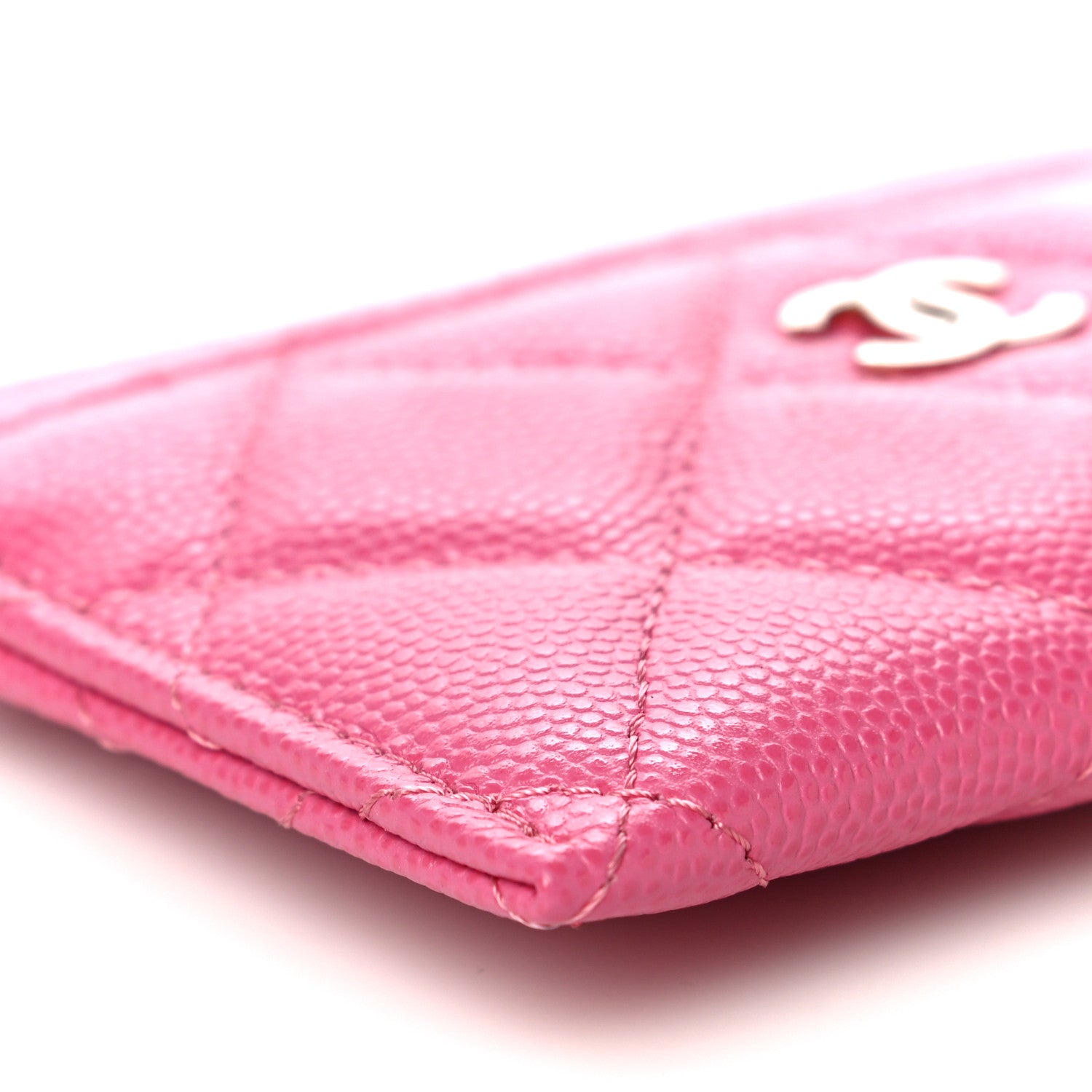 Chanel Caviar Quilted Card Holder Pink 10 of 12