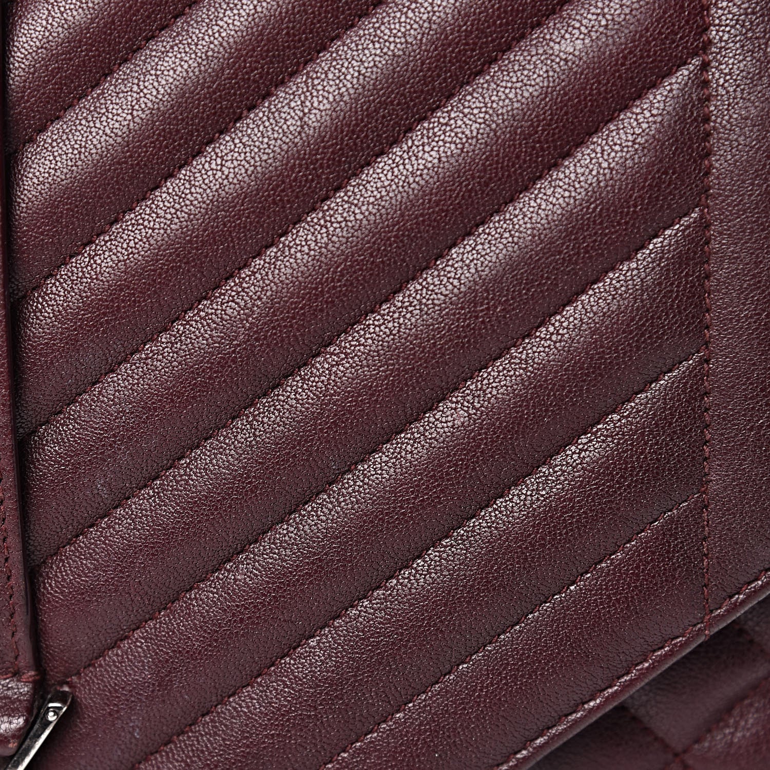 Saint Laurent Calfskin Mixed Matelasse Triquilt Large Monogram Envelope Satchel Bordeaux 22 of 34