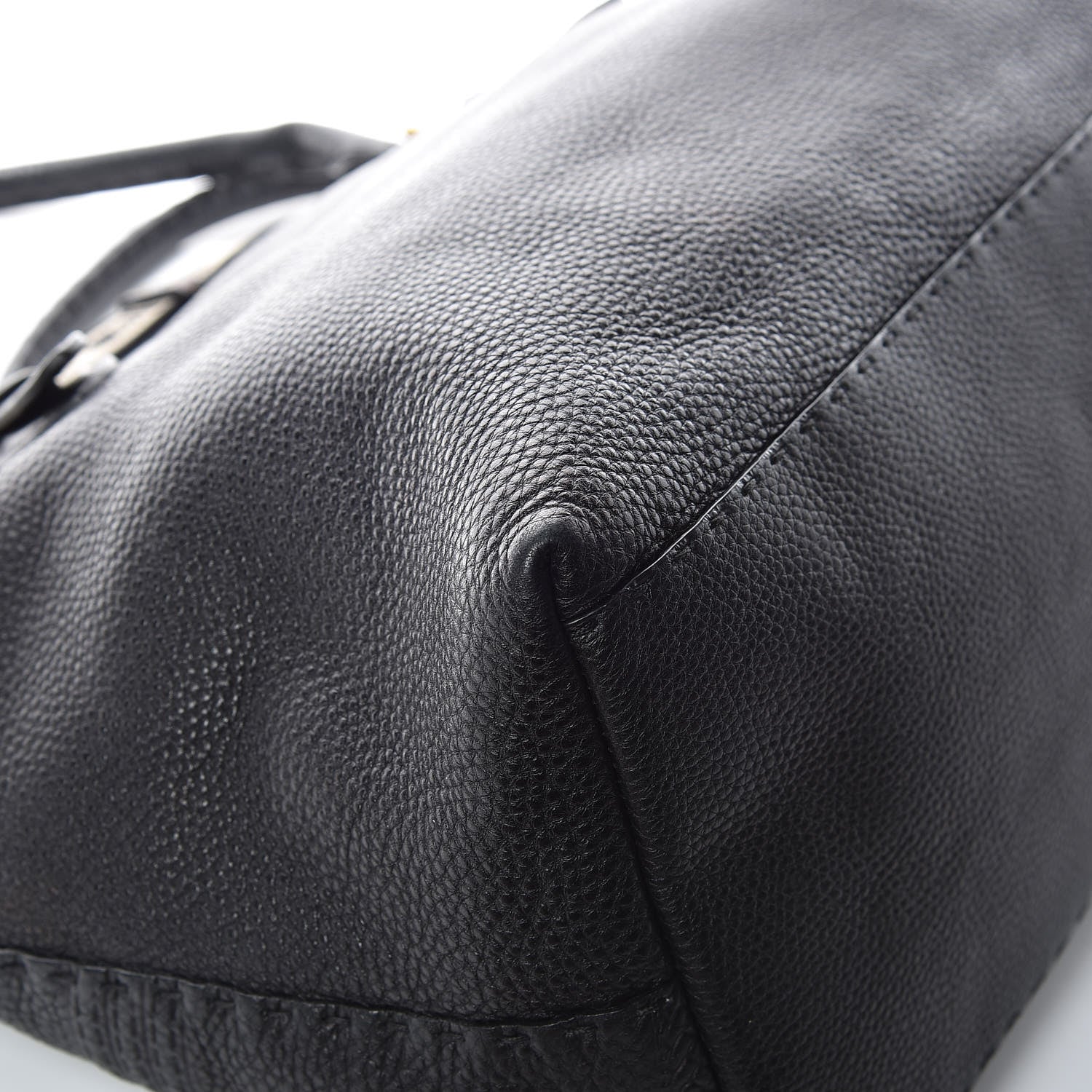 Fendi Calfskin Romano Selleria Large Villa Borghese Tote Black 13 of 13