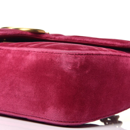 Gucci Velvet Matelasse Small GG Marmont Shoulder Bag Light Raspberry Rose 9 of 9