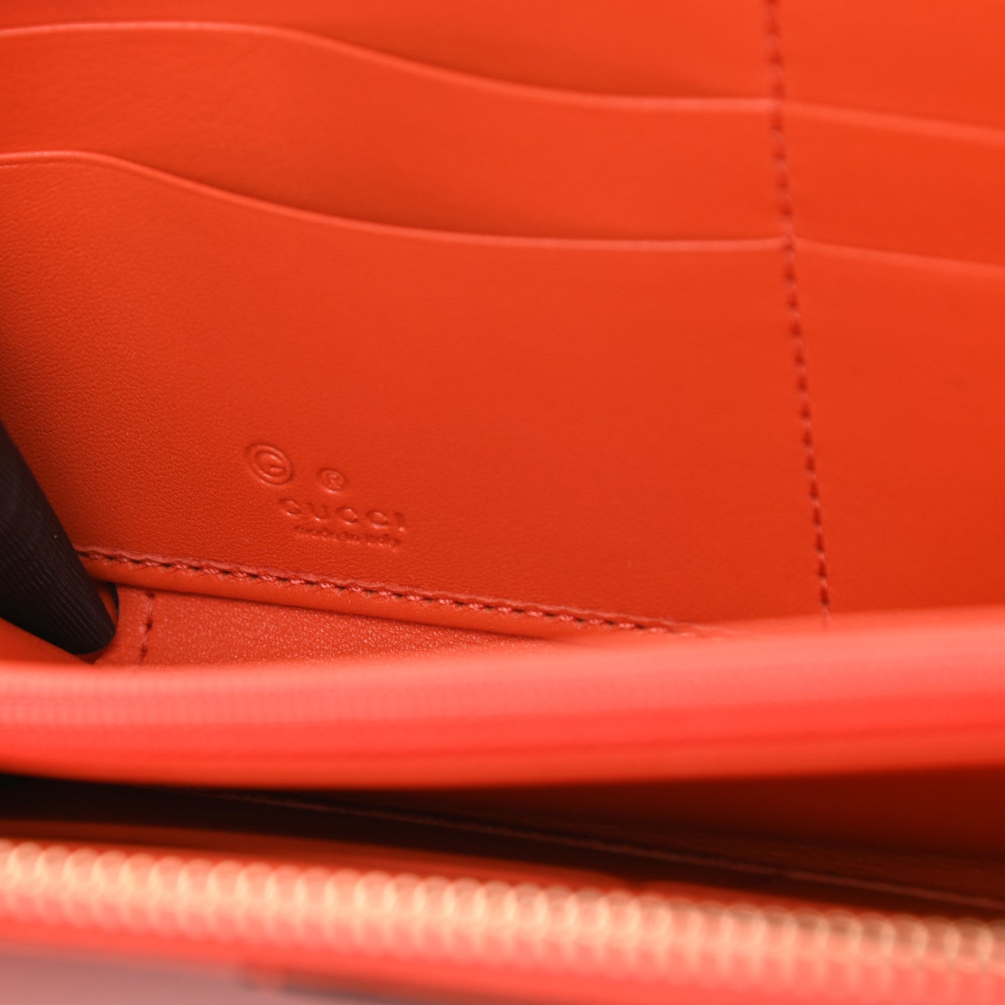 Microguccissima Zip Around Wallet Sun Orange