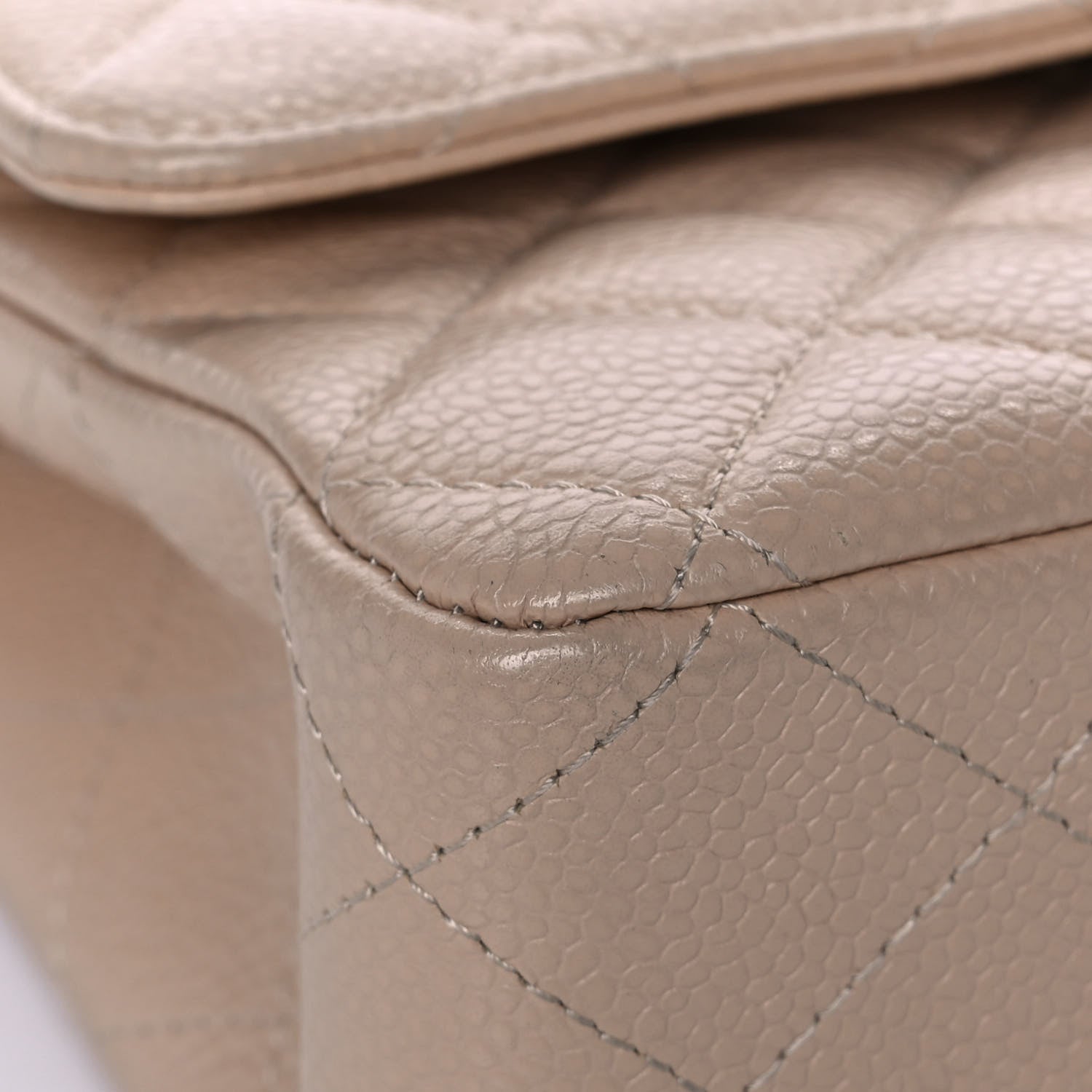 Chanel Caviar Quilted Medium Double Flap Beige 9 of 14