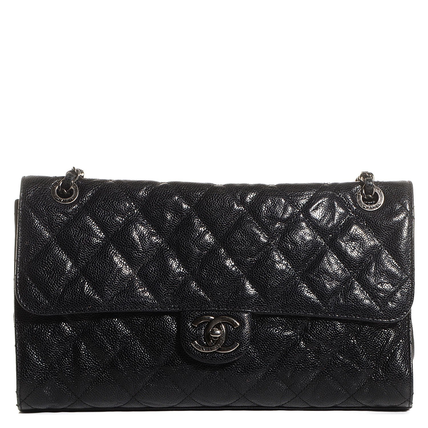 Chanel Crumpled Grained Calfskin CC Crave Jumbo Flap Black 1 of 9
