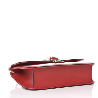 Valentino Garavani Vitello Medium Glam Lock Rockstud Flap Red 4 of 9