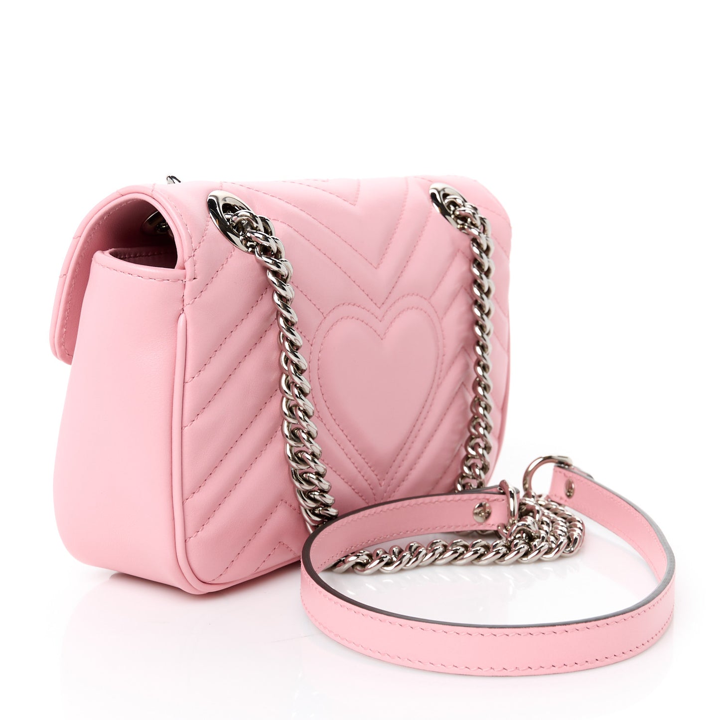 Calfskin Matelasse Mini GG Marmont Shoulder Bag Perfect Pink