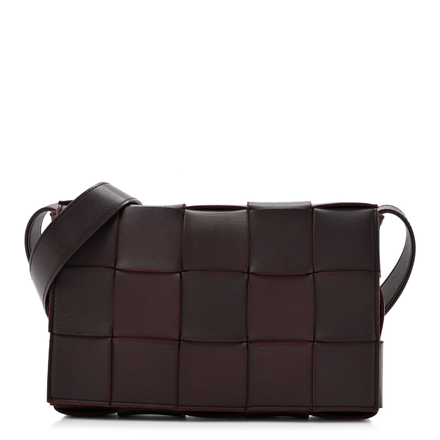 Lambskin Maxi Intrecciato Small Cassette Crossbody Bag Barolo