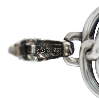 David Yurman Sterling Silver Diamond Blue Topaz 19mm Labyrinth Pendant 3 of 3