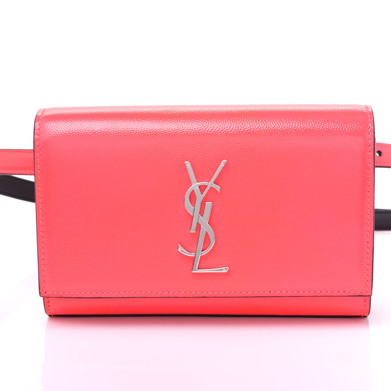Saint Laurent Grain De Poudre Monogram Kate Belt Bag Neon Pink 8 of 8