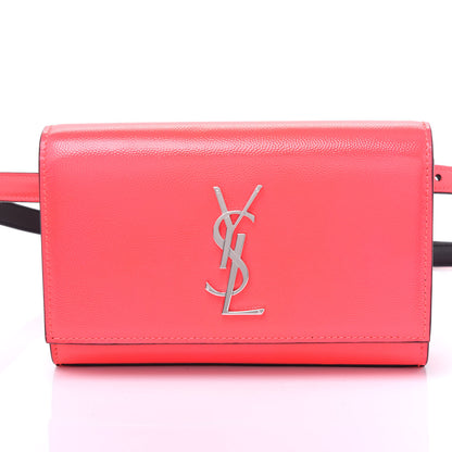 Saint Laurent Grain De Poudre Monogram Kate Belt Bag Neon Pink 8 of 8