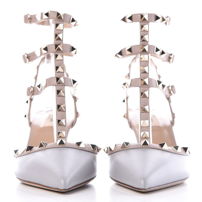 Valentino Garavani Calfskin Nappa Rockstud Ankle Strap 65mm Pumps 39 Pastel Grey Poudre 2 of 9