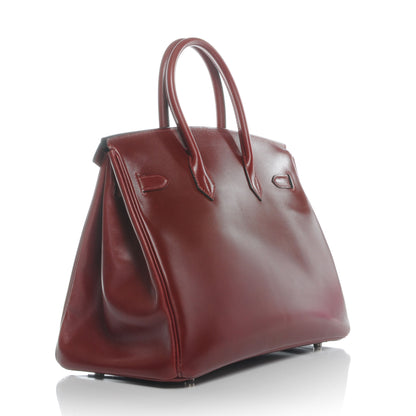 Hermes Box Calfskin Birkin 35 Rouge H 3 of 10