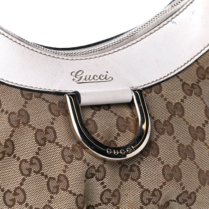 Gucci Monogram Medium D Gold Ring Hobo White 8 of 8
