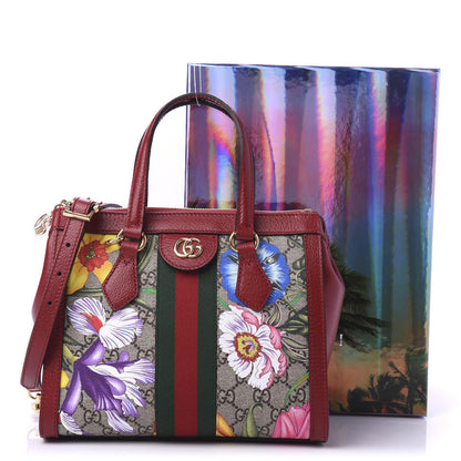 Gucci GG Supreme Monogram Flora Web Small Ophidia Tote Bag Red 11 of 11