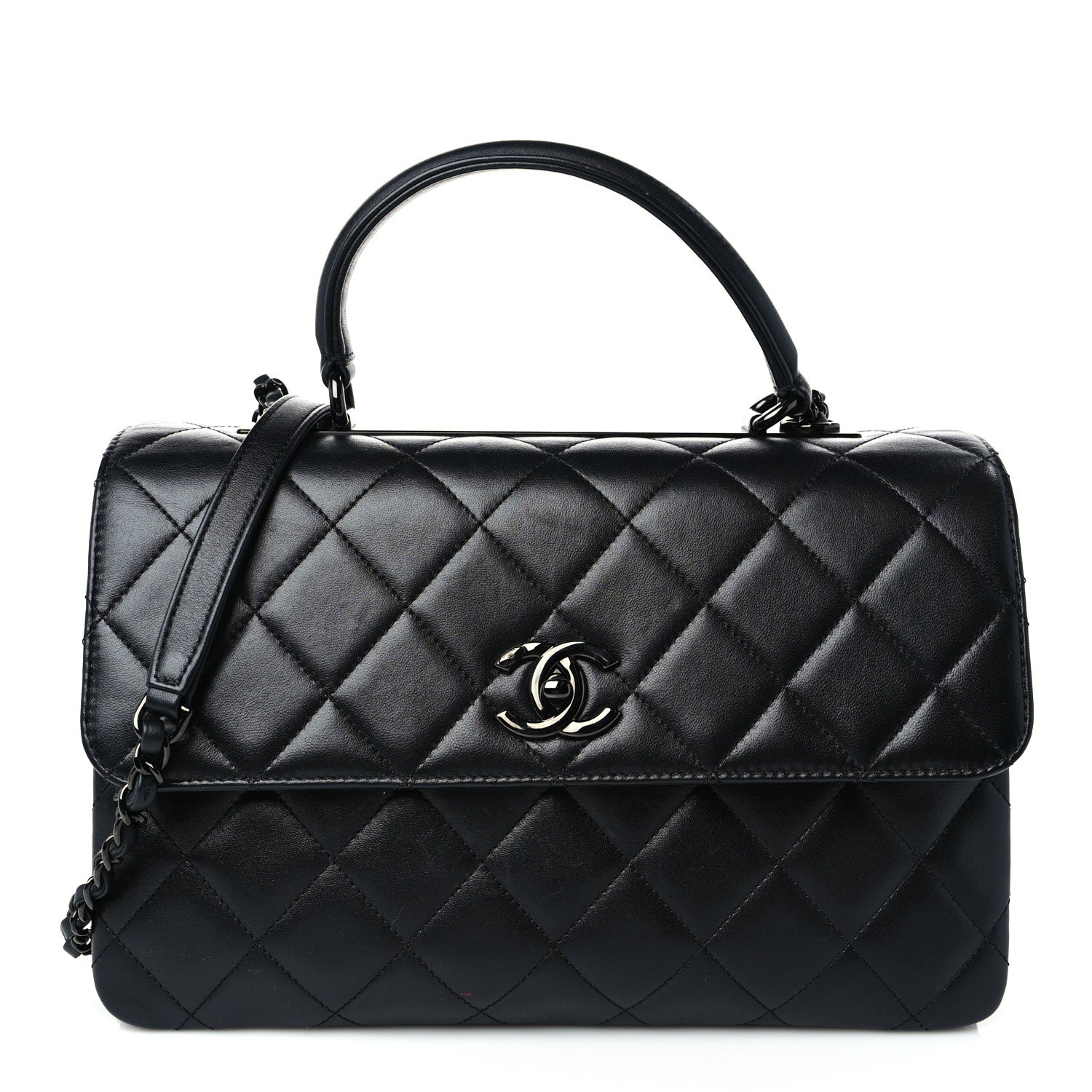 Chanel Lambskin Quilted Medium Trendy CC Flap Dual Handle Bag So Black 1 of 8