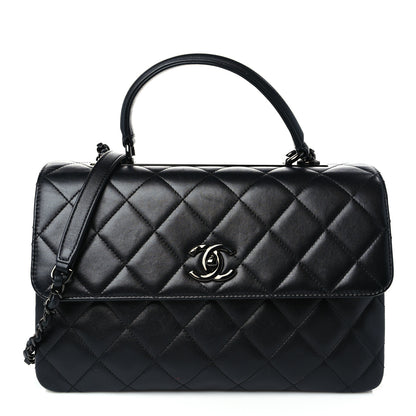 Chanel Lambskin Quilted Medium Trendy CC Flap Dual Handle Bag So Black 1 of 8