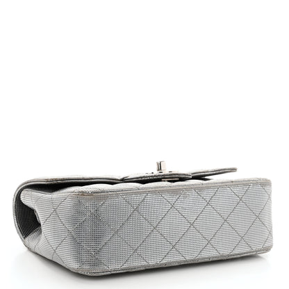 Chanel Metallic Calfskin Quilted Pixel Effect Mini Rectangular Flap Dark Silver 4 of 13