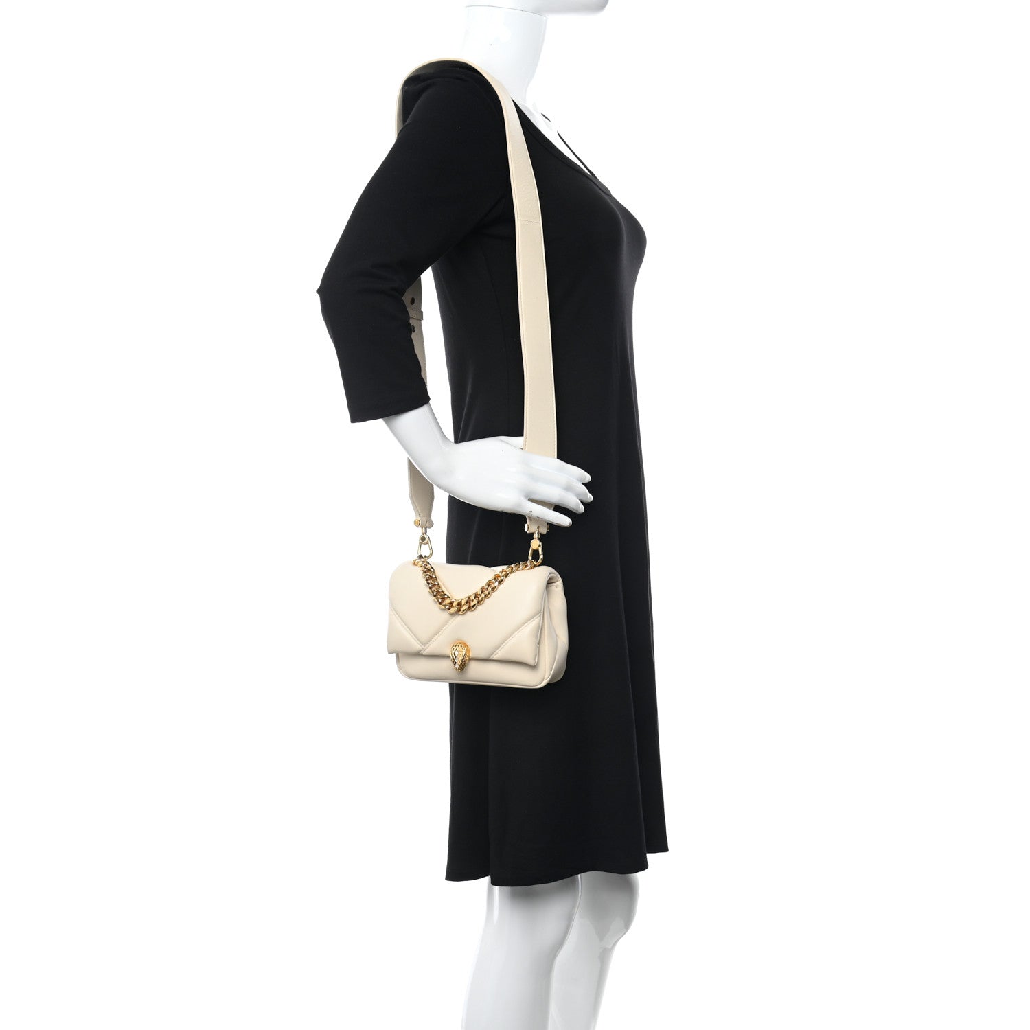 Bulgari Calfskin Matelasse Mini Serpenti Cabochon Crossbody Bag Ivory Opal 2 of 10