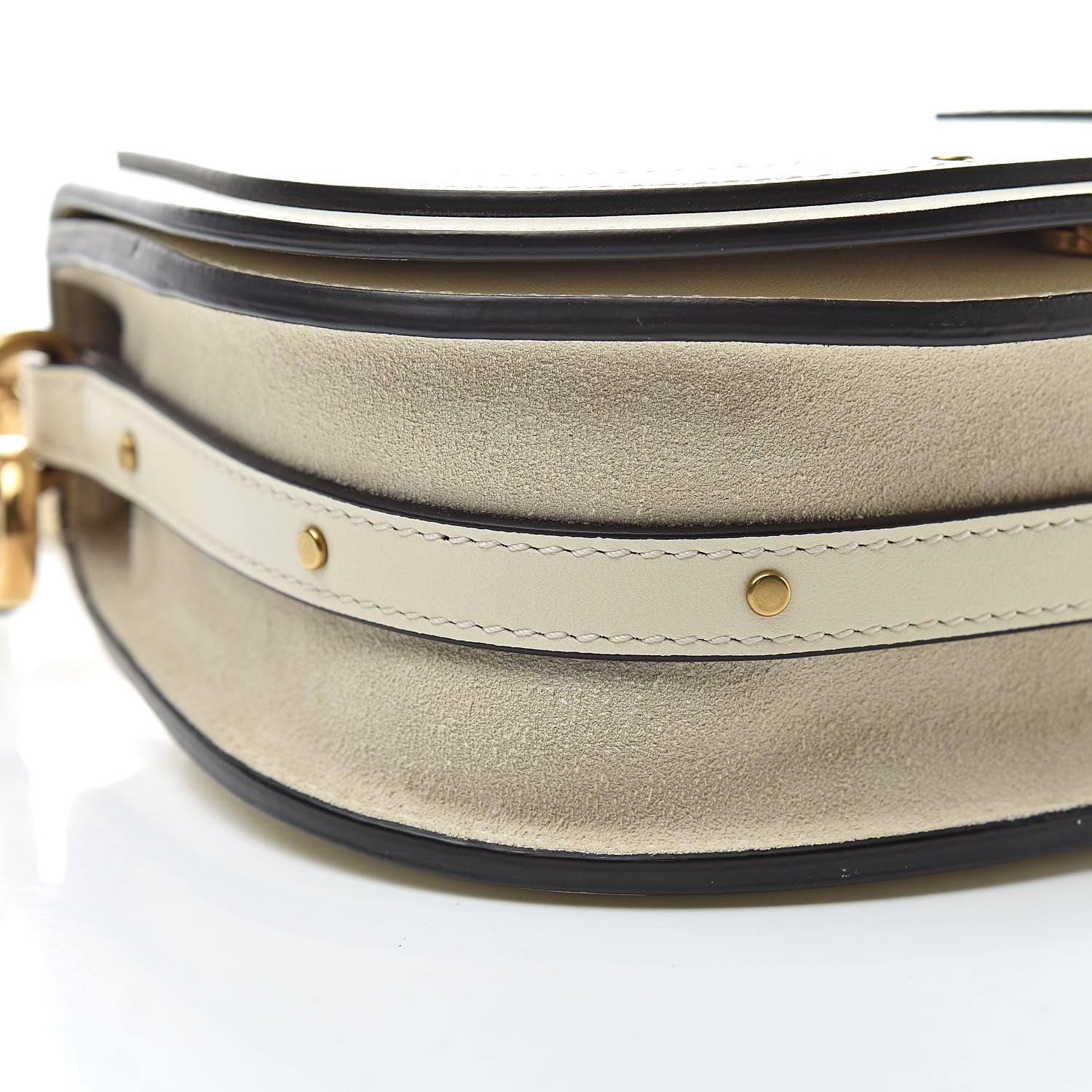 Chloe Calfskin Suede Small Nile Bracelet Bag Off White 10 of 11