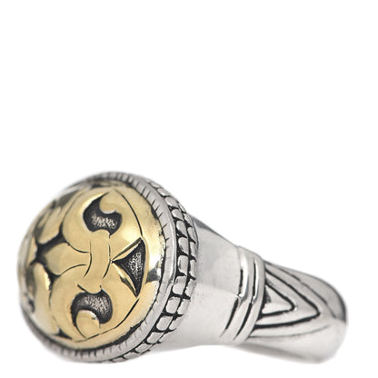 John Hardy Sterling Silver 18K Yellow Gold Fleur de Lis Ring 52 6 3 of 6