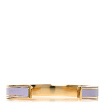 Christian Dior Metal Enamel Code Bangle Bracelet Lavender Gold 3 of 4