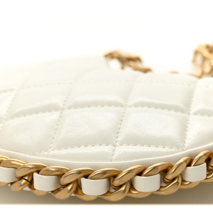 Chanel Shiny Crumpled Lambskin Quilted Trendy Chain Around Hobo White 10 of 12