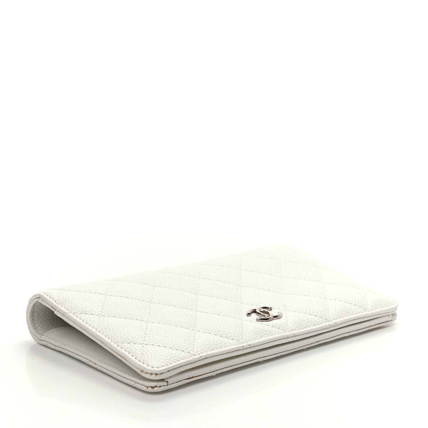 Chanel Caviar Quilted Yen Wallet White 4 of 7