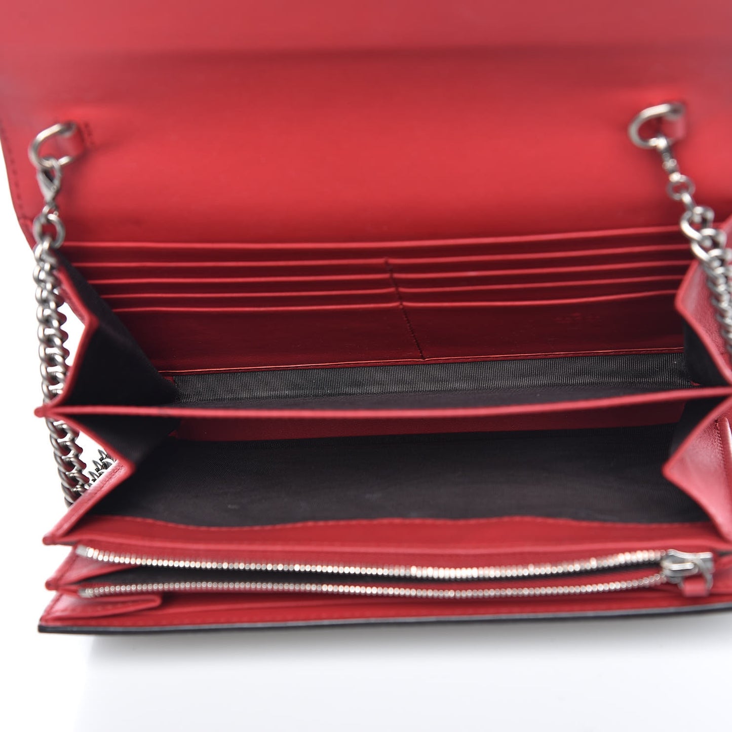 GG Supreme Monogram Mini Dionysus Chain Wallet Beige Vulcanic Red