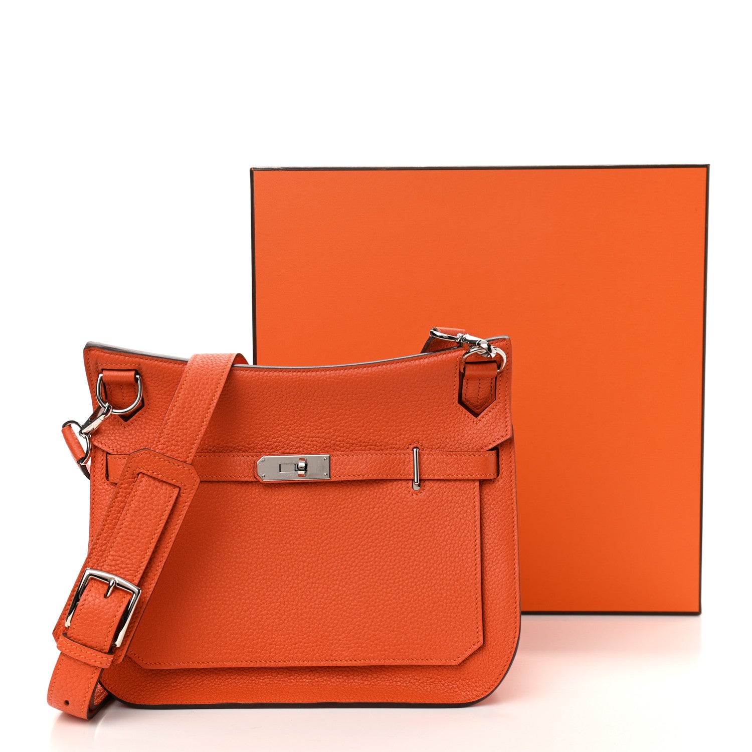 Hermes Taurillon Clemence Jypsiere 28 Orange 13 of 13