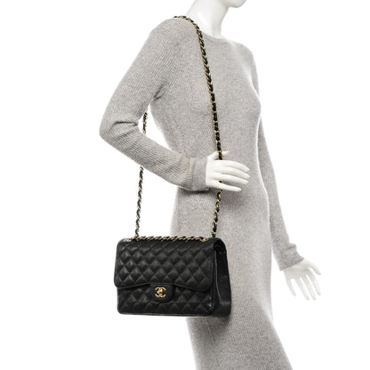 Chanel Caviar Quilted Jumbo Double Flap Black 2 of 7