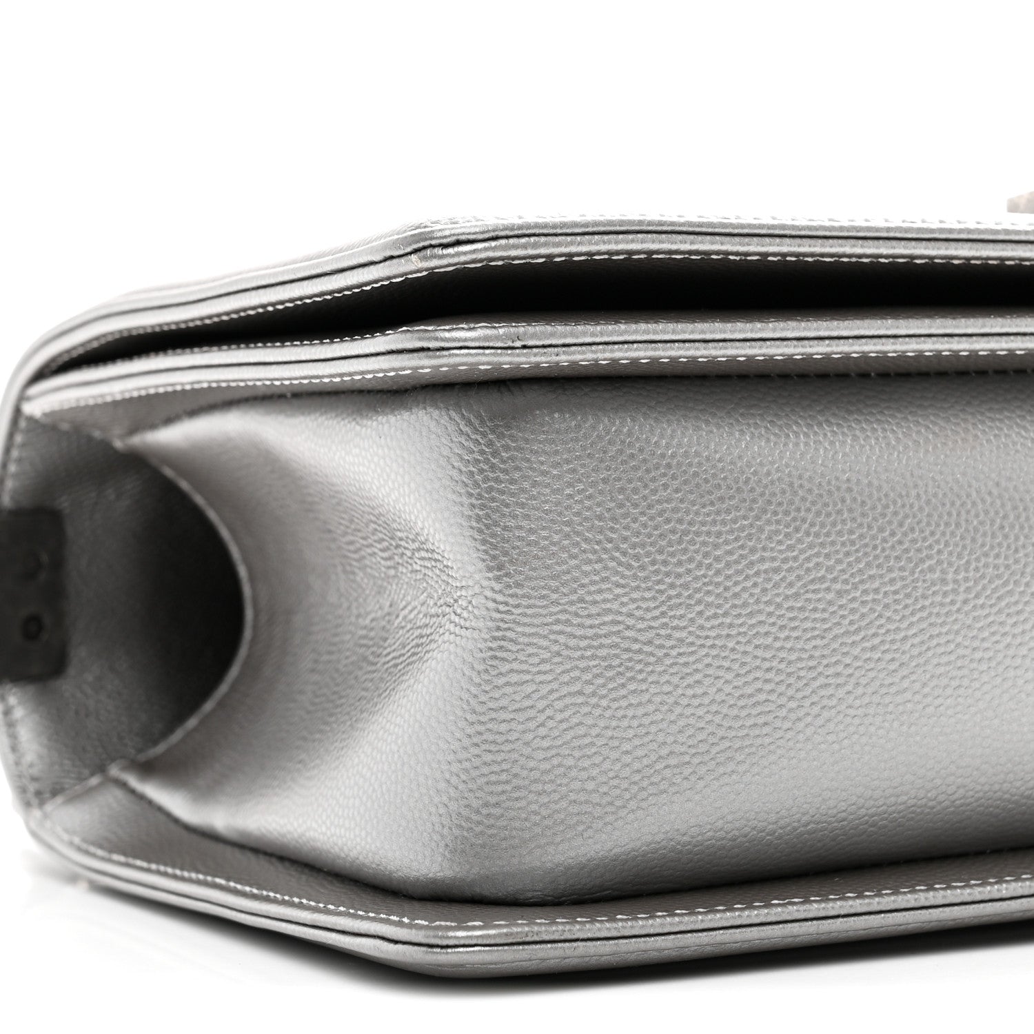 Chanel Metallic Caviar Quilted Medium Boy Flap Silver 9 of 10