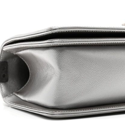 Chanel Metallic Caviar Quilted Medium Boy Flap Silver 9 of 10