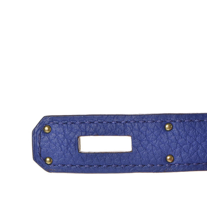 Hermes Togo Horseshoe Kelly Retourne 32 Bleu Electrique Rouge H 25 of 38