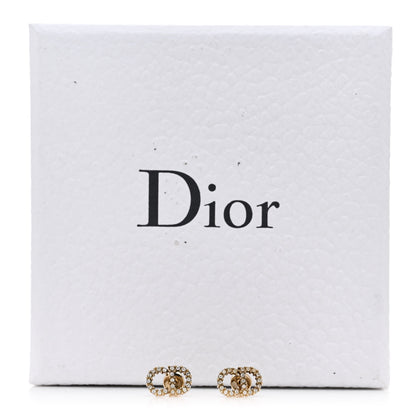 Christian Dior Crystal Clair D Lune Earrings Gold 4 of 4
